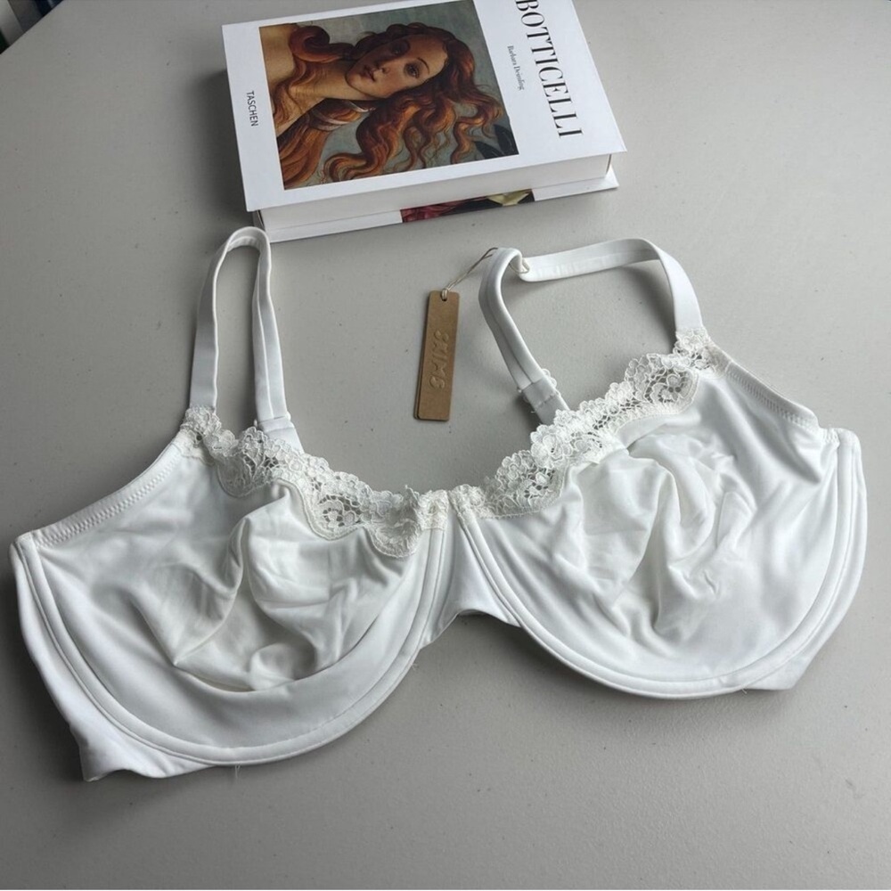SKIMS FITS EVERYBODY LACE UNDERWIRE BRA marble 46DD NWT #B5